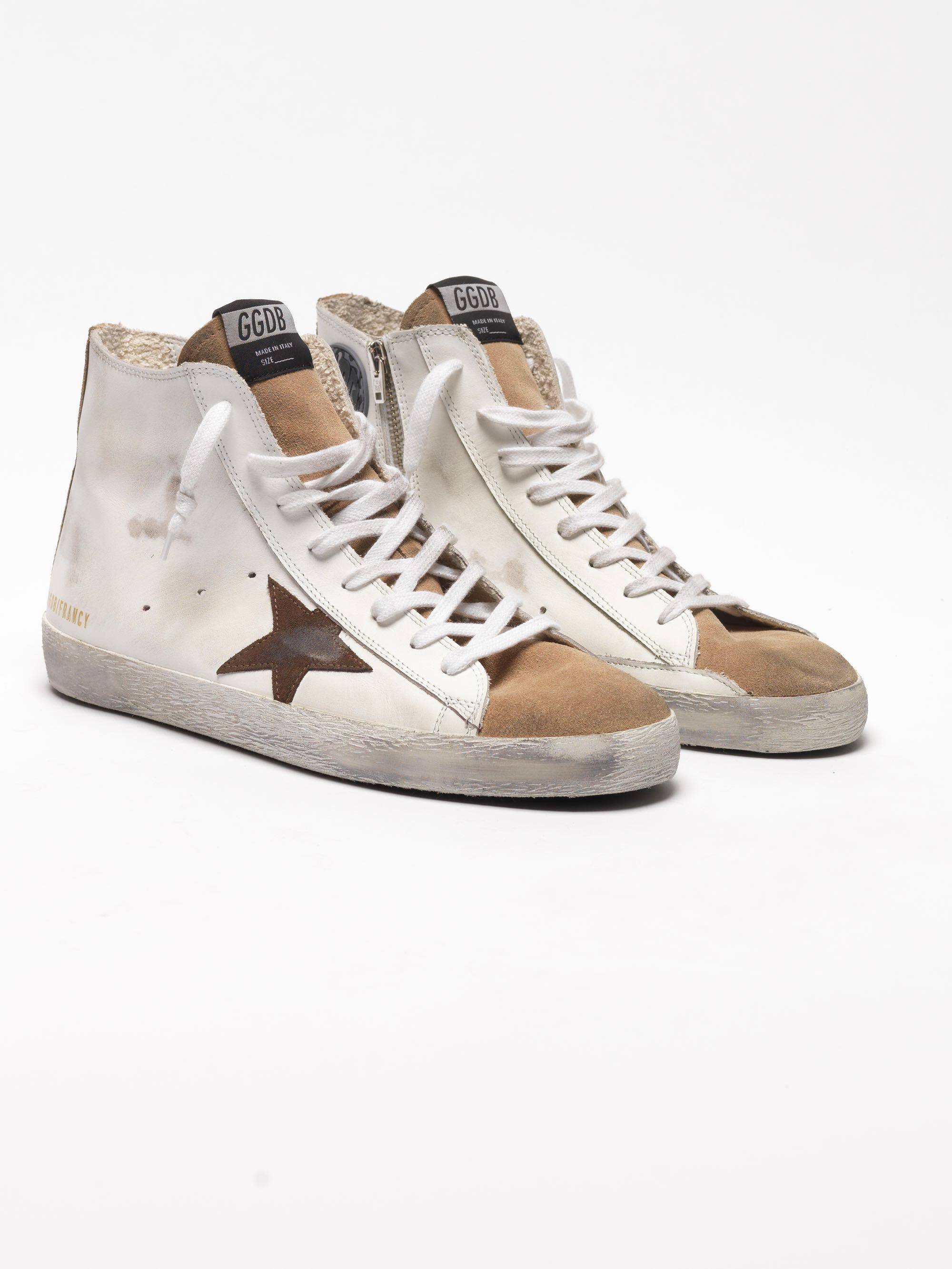 Men | Francy Sneakers Nude Suede & White Leather with Contrast Star