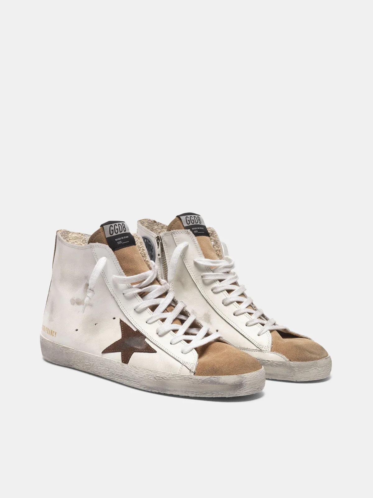 Men | Francy Sneakers Nude Suede & White Leather with Contrast Star - Image 5