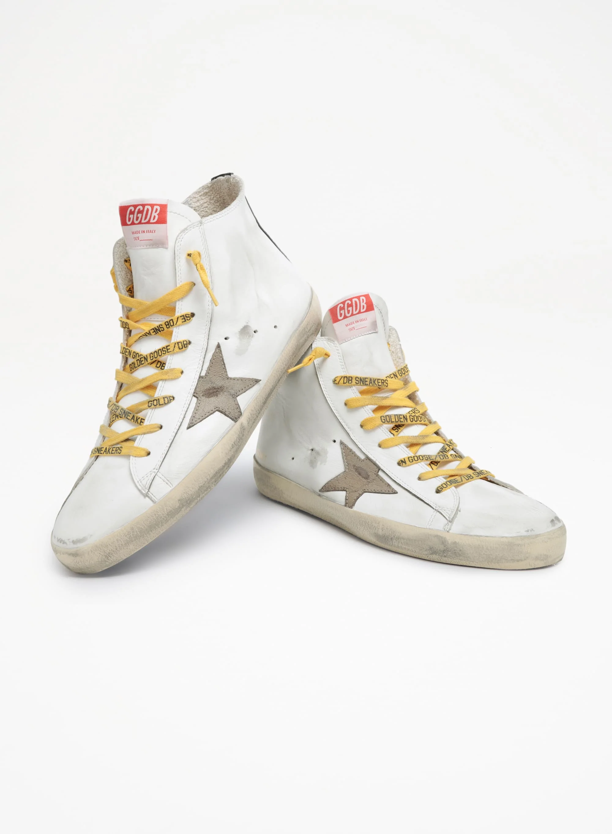 Men | Francy with White Leather & Kaki Star | White x Kaki x Black - Image 5