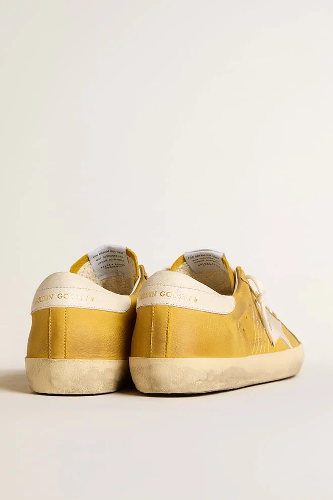 Men | Honey Super-Star with White Suede Star & White Nappa Leather Heel Tab | Honey x White - Image 8