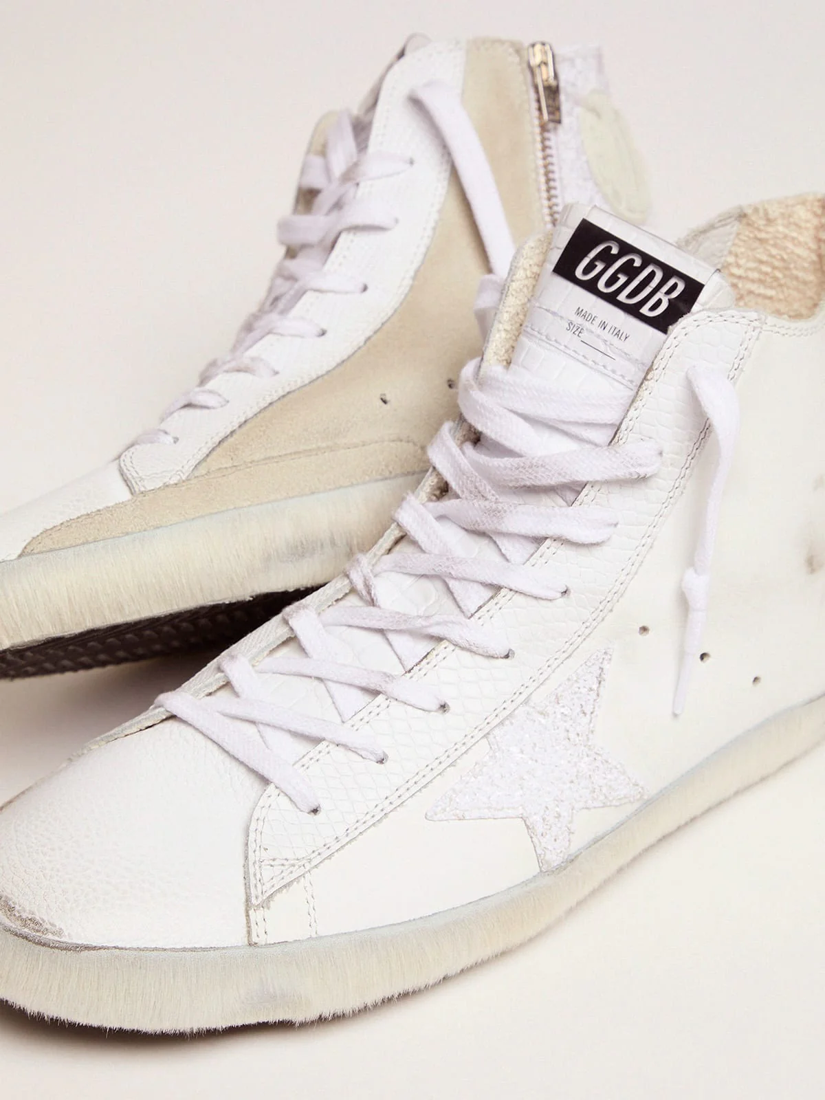 Men | Lab Limited Edition White & Glitter Francy Sneakers | Optic White - Image 5
