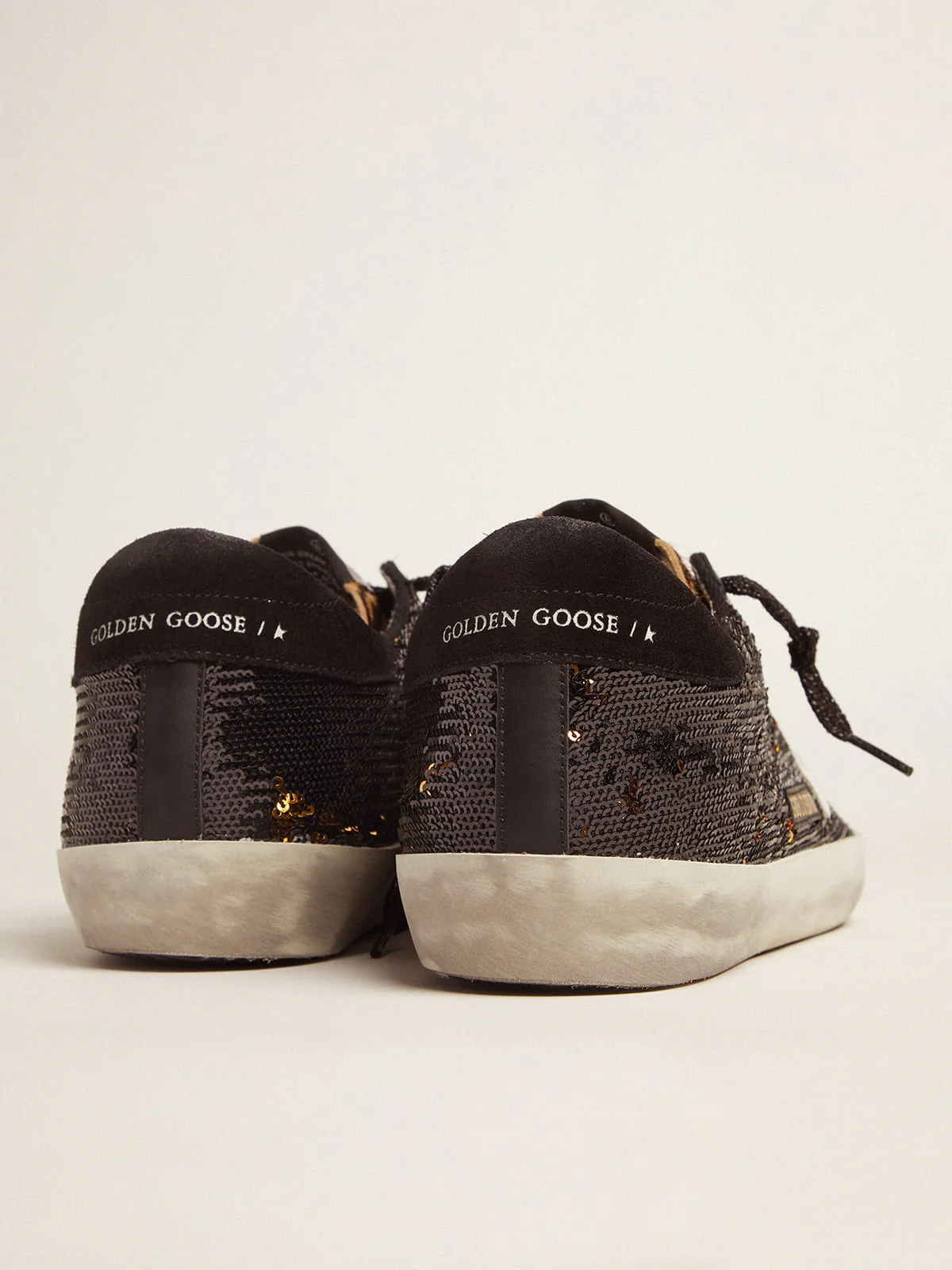 Men | Limited Edition Super-Star with Sequins & Leopard-Print Insert | Beige Brown Leo x Black Gold x White x Black - Image 5