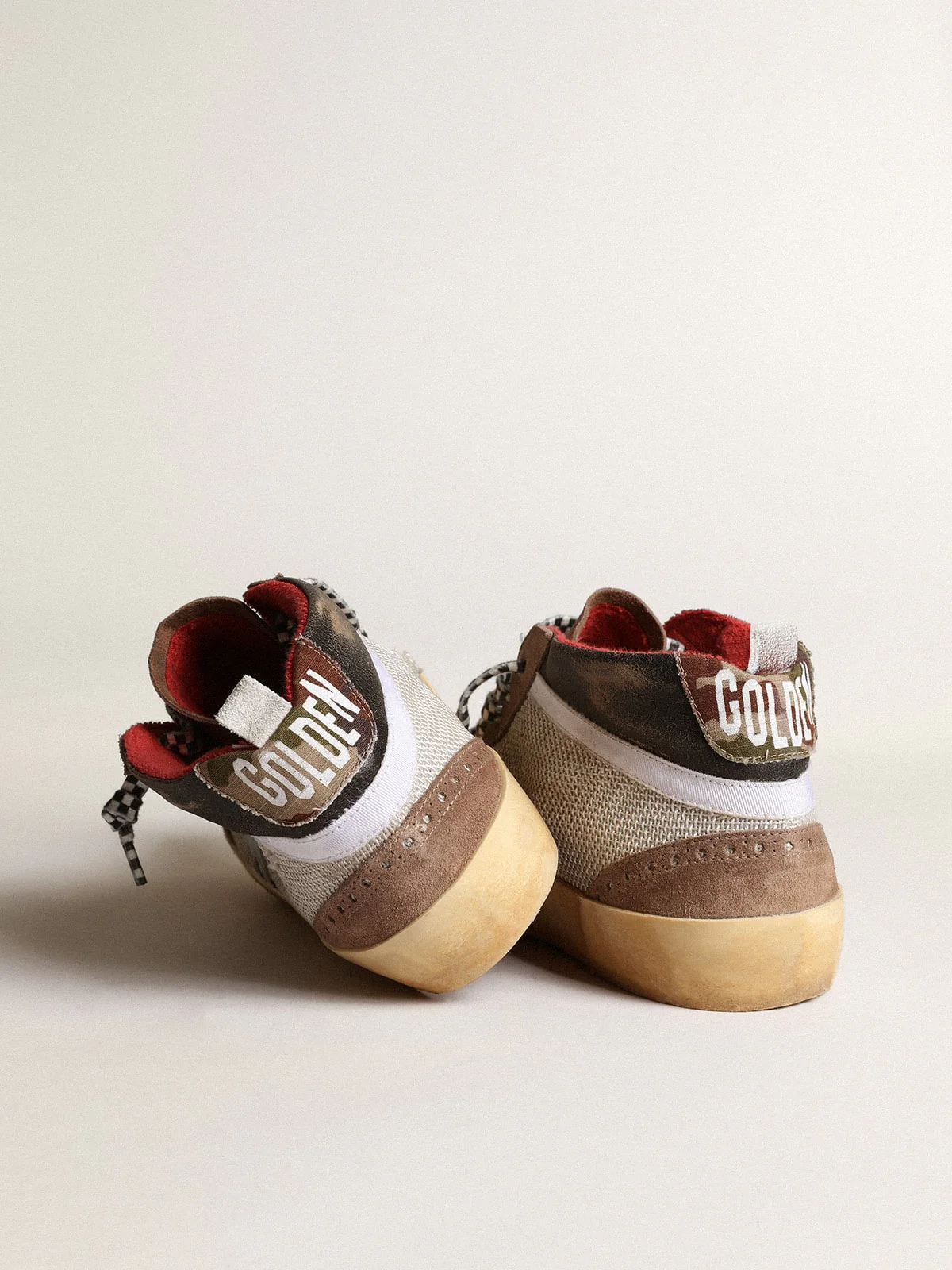 Men | Mid Star Mesh & Suede with A Silver Leather Star | Light Silver x Light Brown x Silver x Black x White x Camou - Image 7