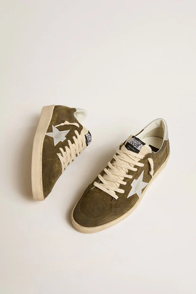 Men | Olive Night Sneakers with Silver Star | Olive Night x Silver - Image 2