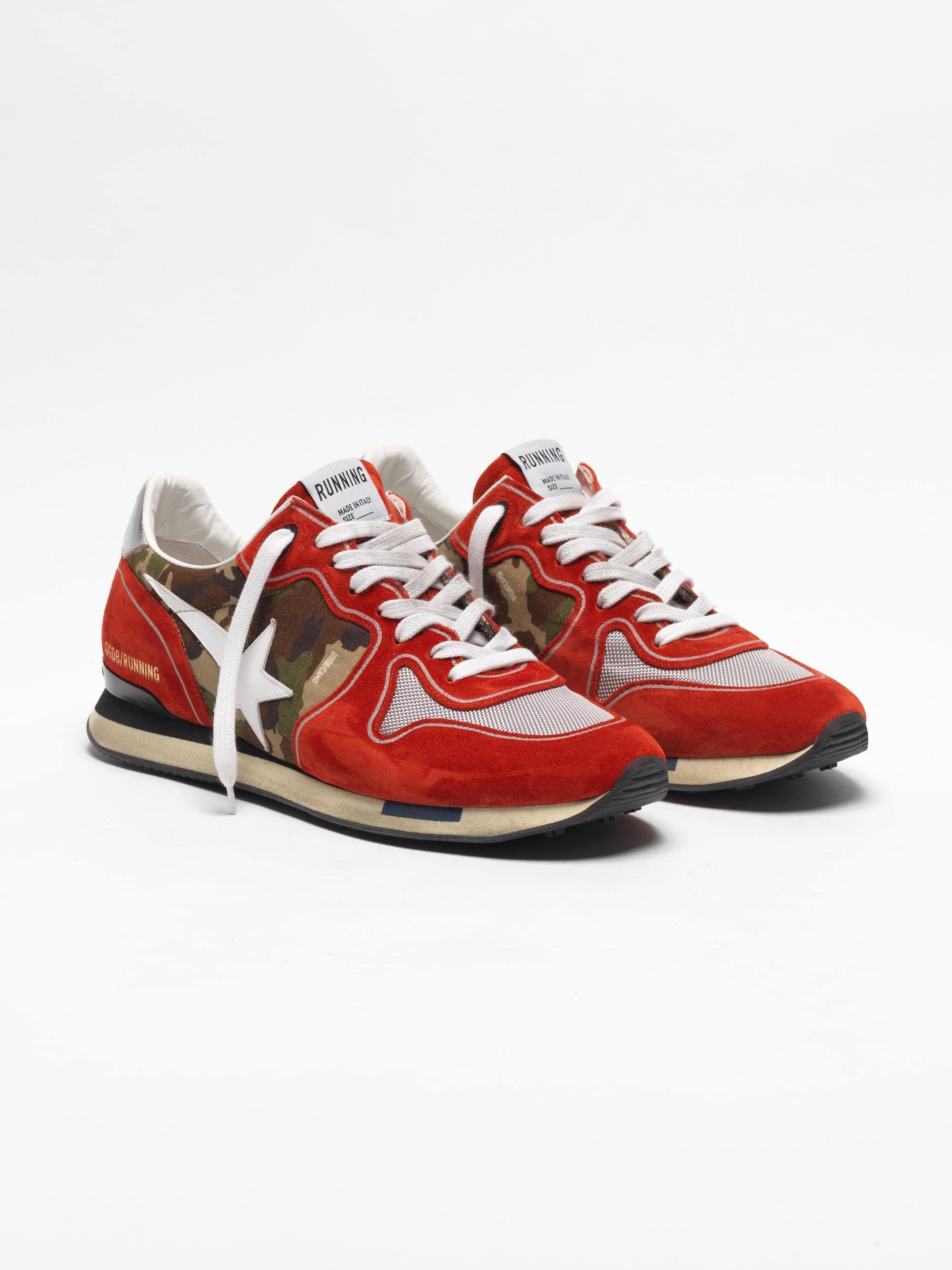 Men | Red Running Sneakers Suede with Camouflage Detail - Image 2