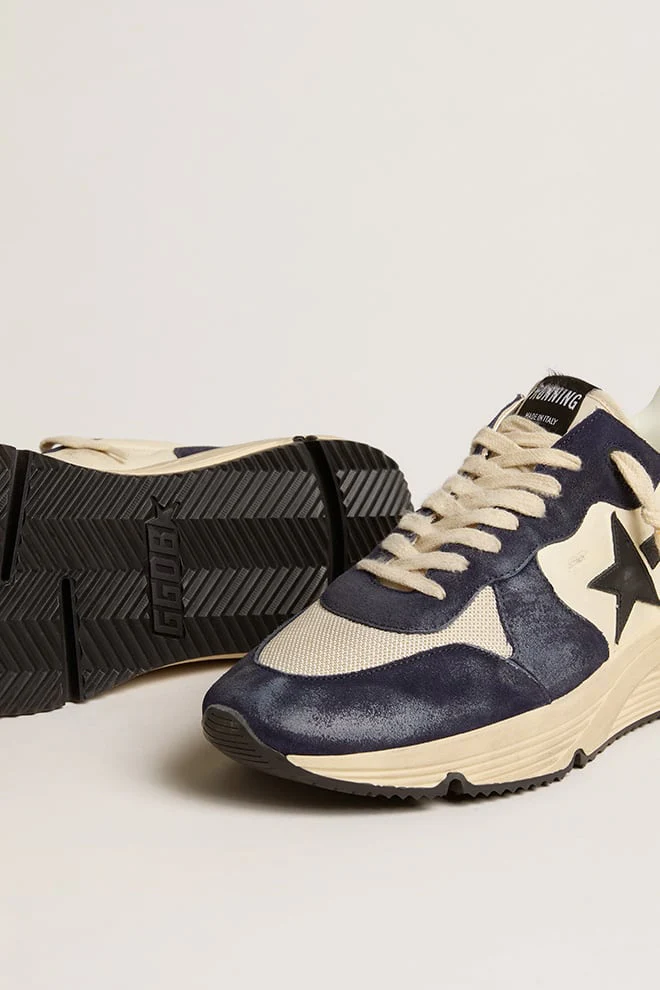 Men | Running Sole Black & Beige Nappa Leather with Black Star & Heel Tab | Black x Beige - Image 5
