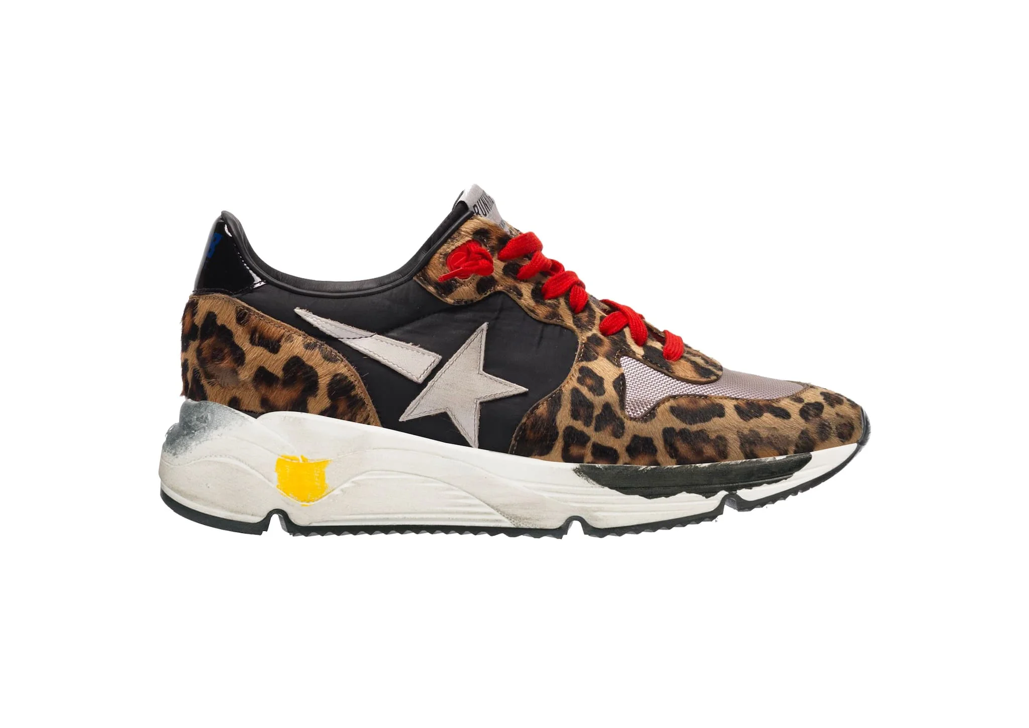 Men | Running Sole Sneakers Leopard-Print Pony Skin with Red Laces - Image 5