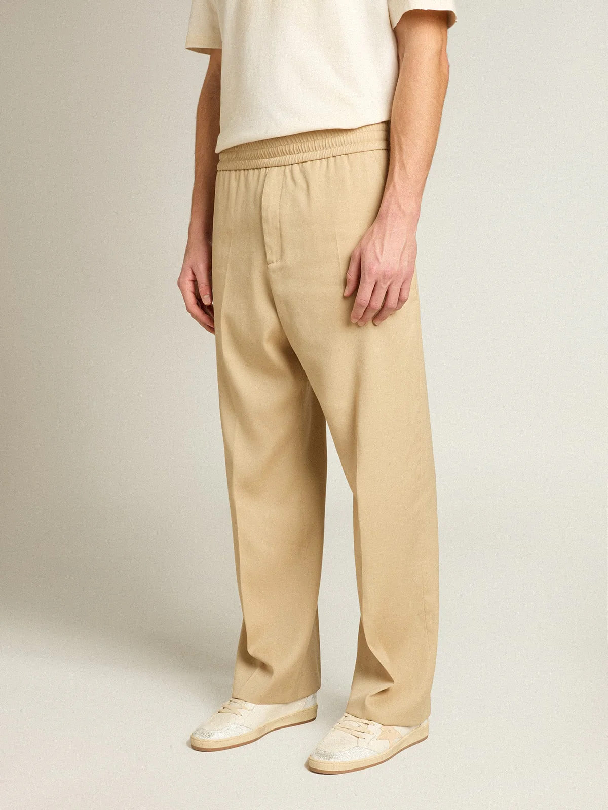 Men | Sand-Colored Joggers with Pocket On The Back | Sand - Image 9