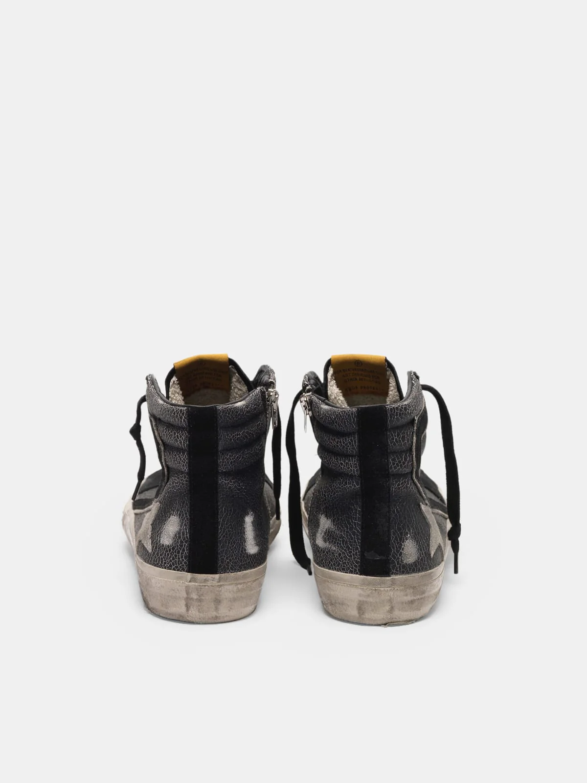 Men | Slide Sneakers Crackle Effect Leather - Image 6