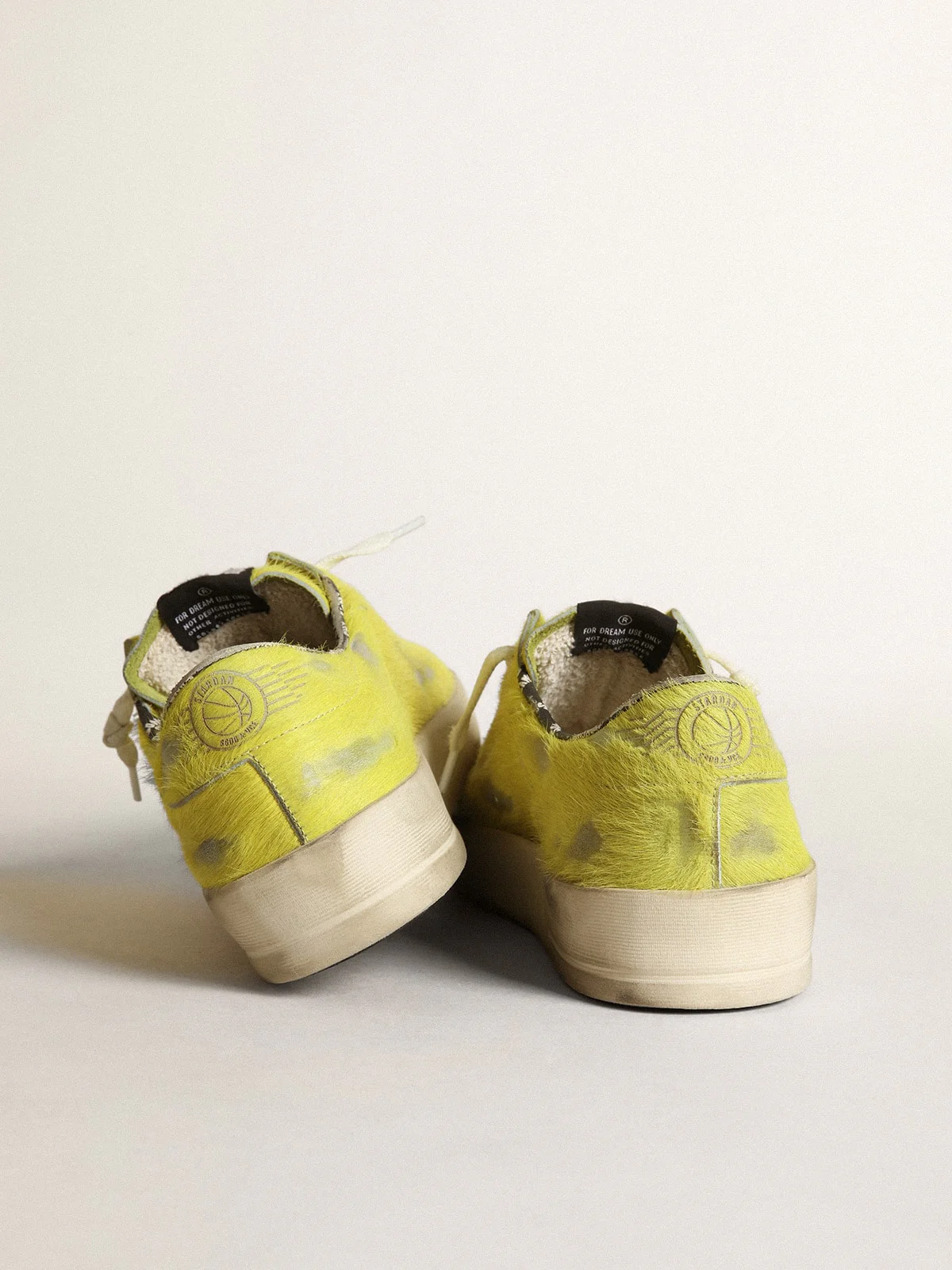 Men | Stardan Fluorescent Yellow Pony Skin with White Star | Yellow Plum x White - Image 6