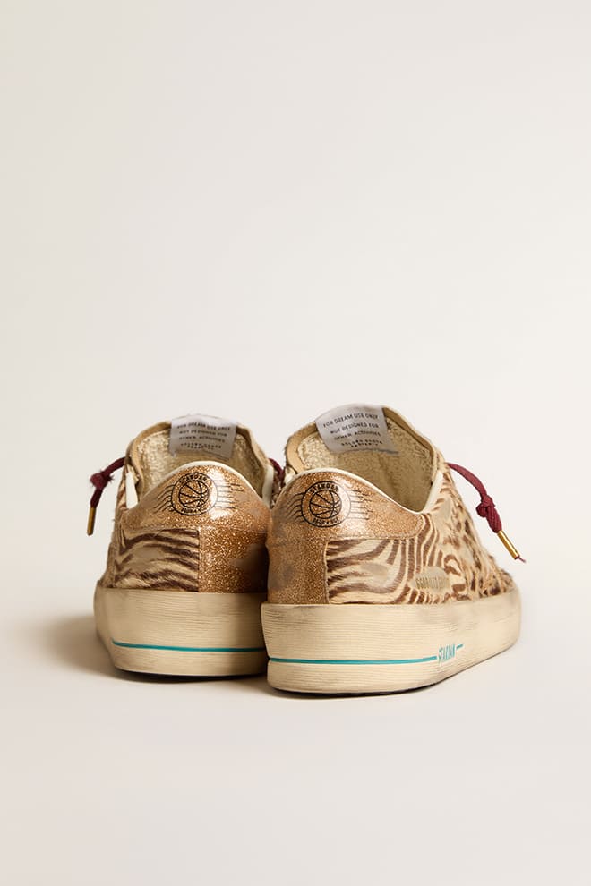 Men | Stardan Ltd Animal-Print Pony Skin with Gold Glitter Star | Burro x Testa Di Moro x Gold