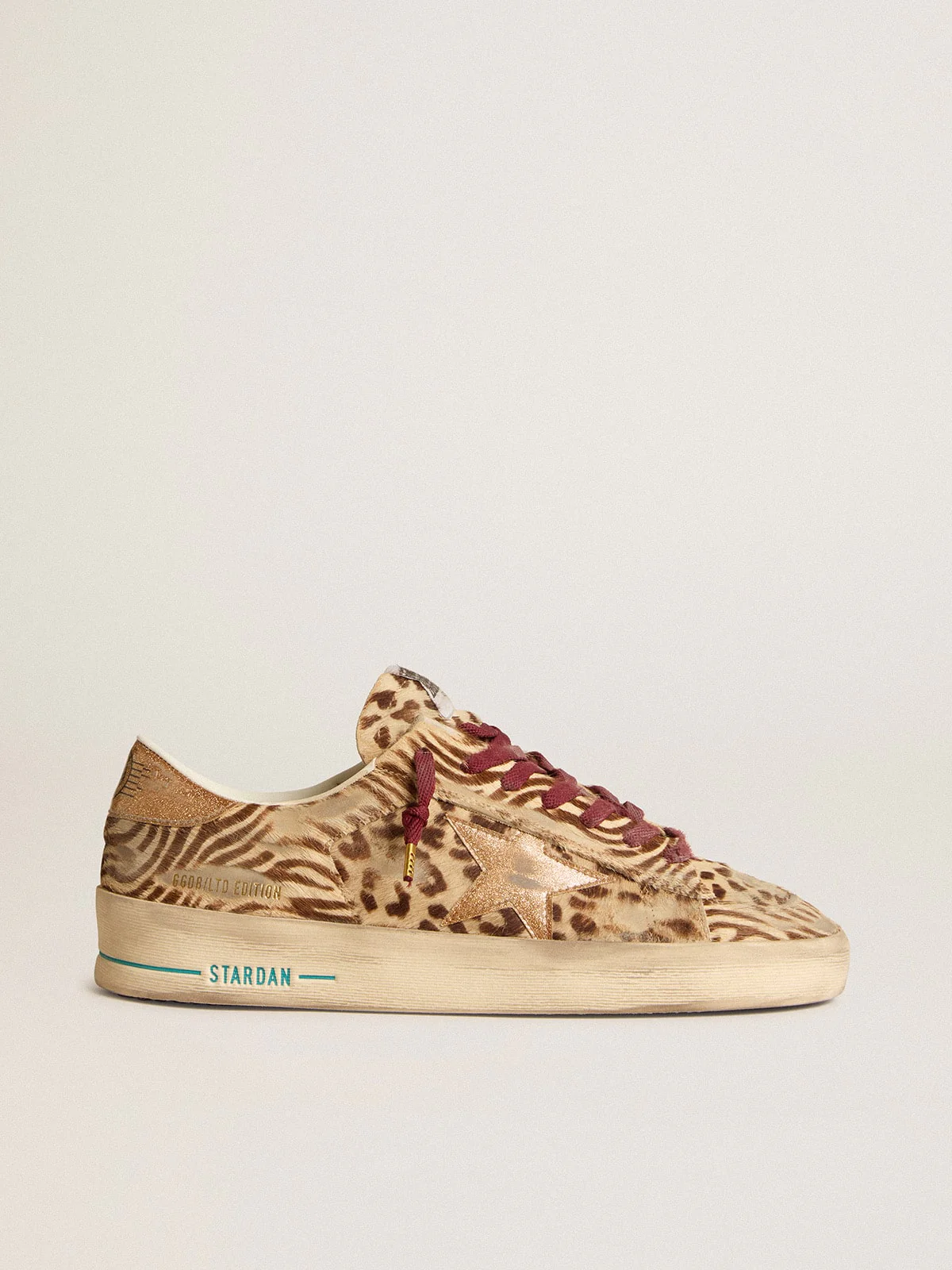 Men | Stardan Ltd Animal-Print Pony Skin with Gold Glitter Star | Burro x Testa Di Moro x Gold - Image 5