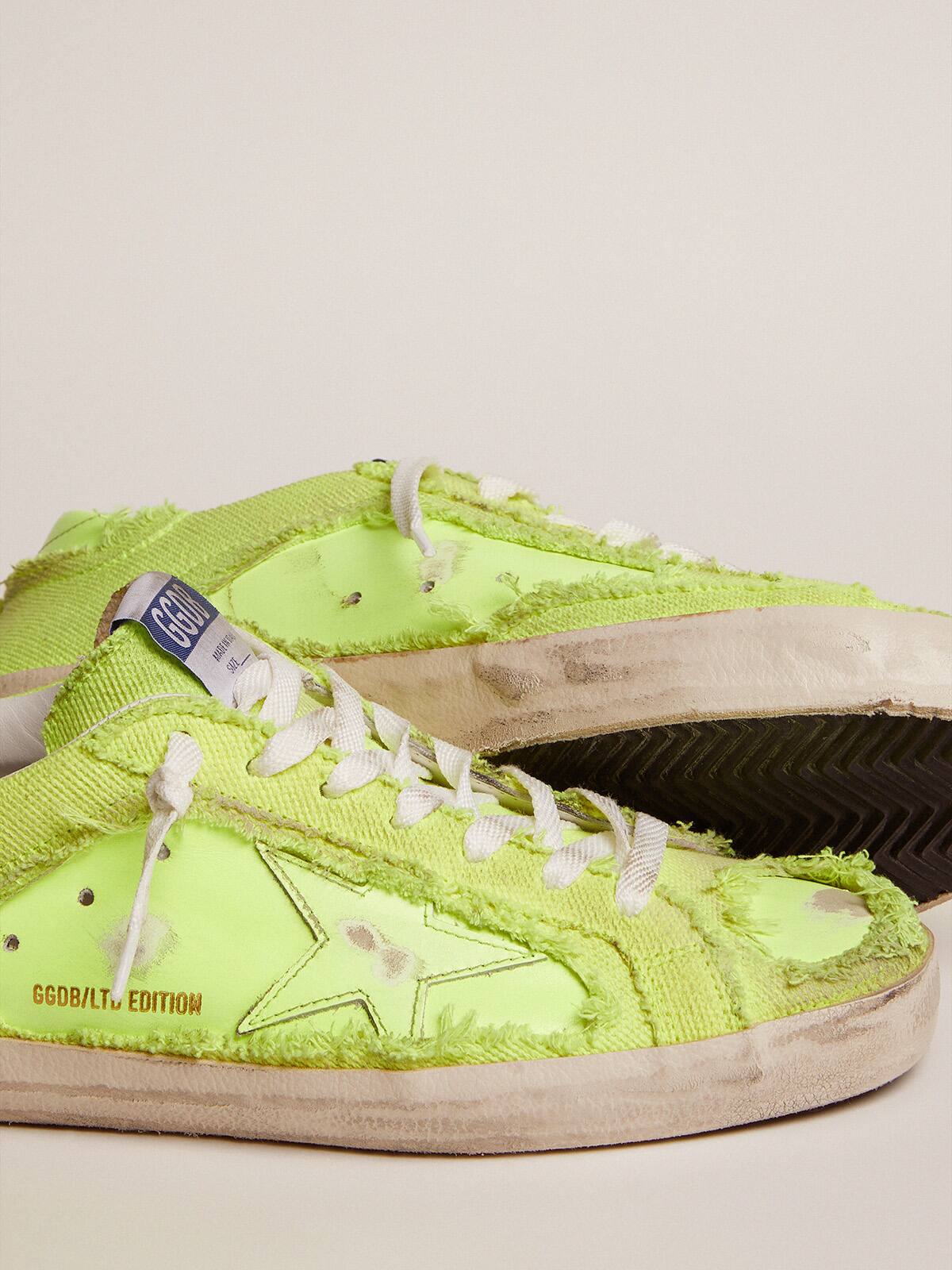 Men | Super-Star Lab Sneakers Fluorescent Yellow Leather & Canvas | Yellow Fluo - Image 4