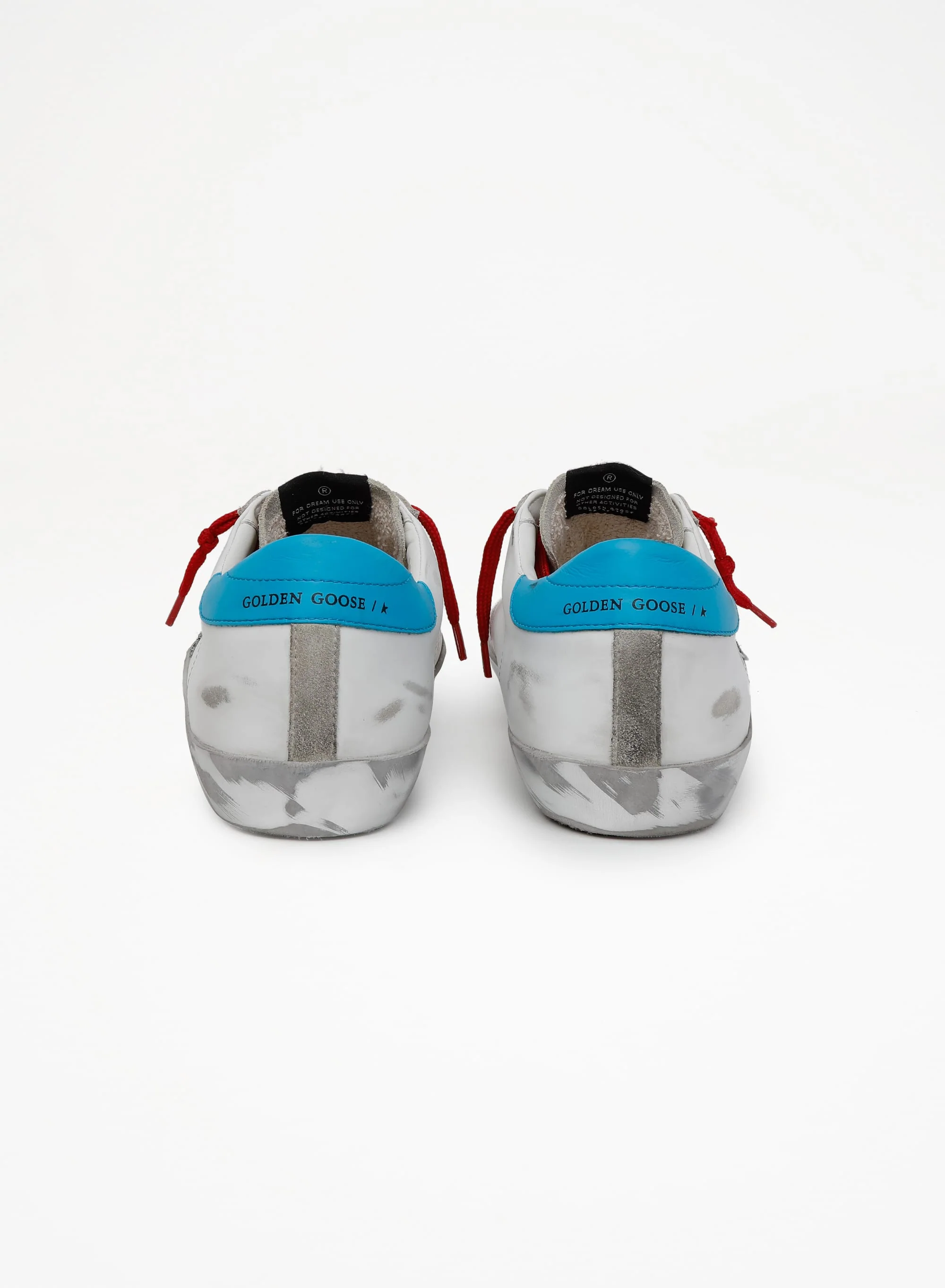 Men | Super-Star Ltd Sneakers with Light Blue Heel Tab & Black Star | White x Ice x Black x Cyan Blue - Image 6