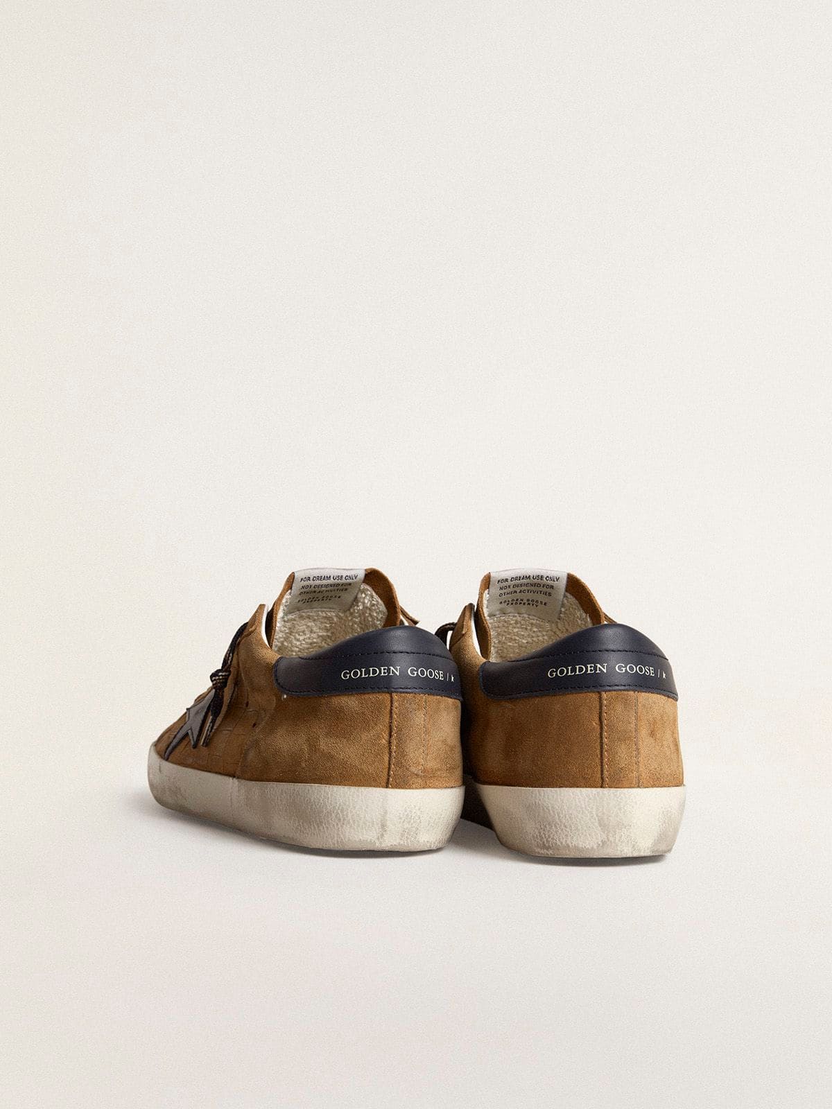Men | Super-Star Ltd Tobacco-Colored Croc-Print Leather with Midnight Blue Leather Star & Heel Tab | Cognac x Blue - Image 5