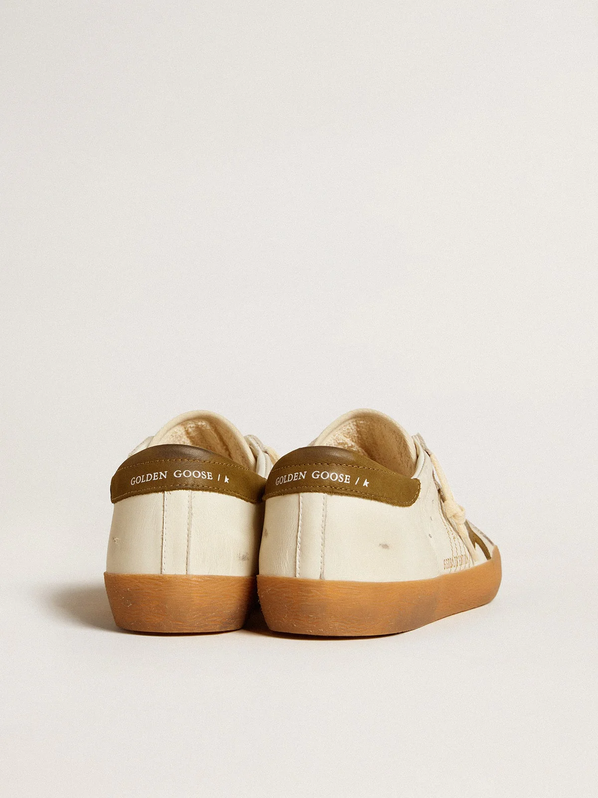 Men | Super-Star Ltd with Military Green Nubuck Star & Heel Tab | White x Ice x Dark Green - Image 4