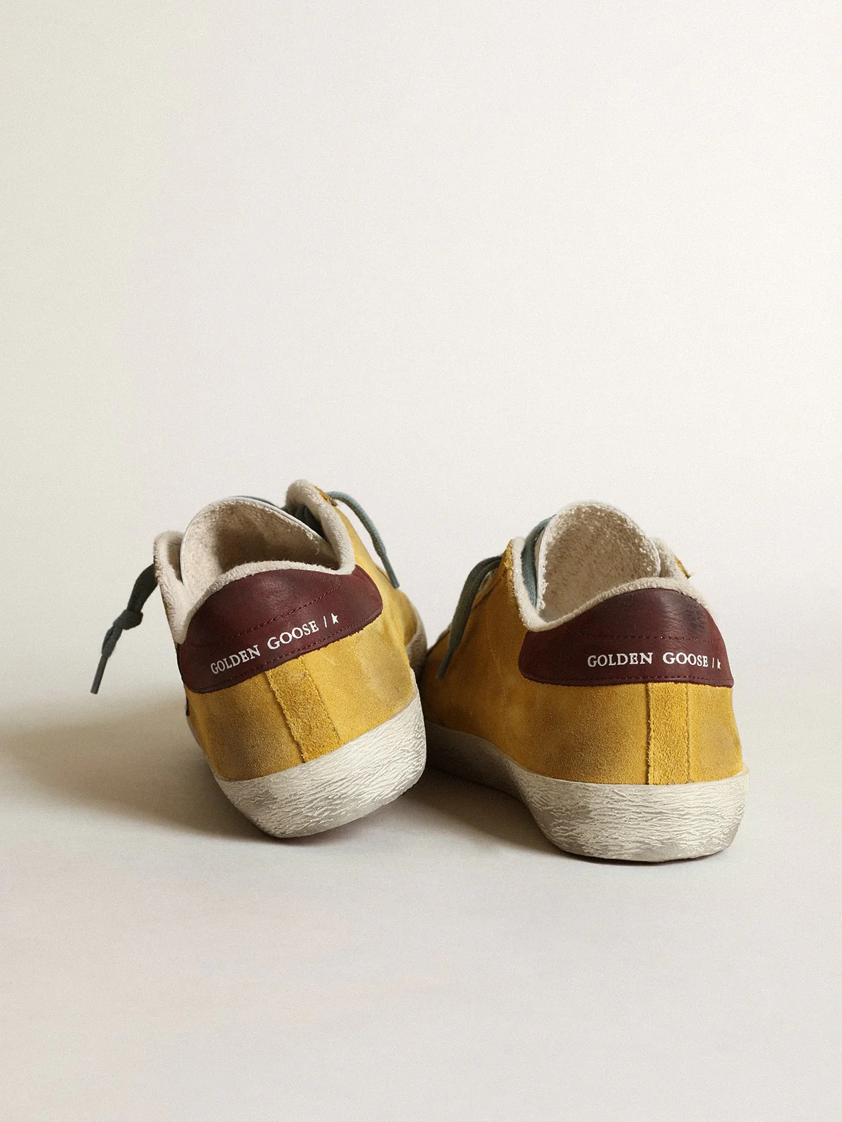 Men | Super-Star Mustard-Colored Suede with Brown Nubuck Star | Mustard x Chocolate x White - Image 8