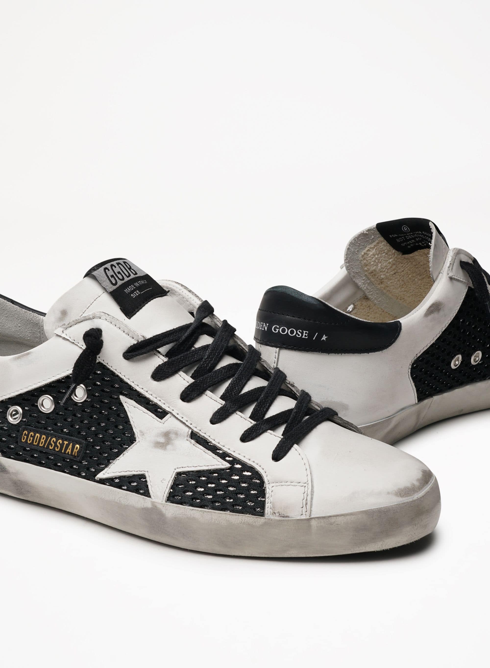 Men | Super-Star Net & Leather Upper Leather Star | White x Black - Image 3