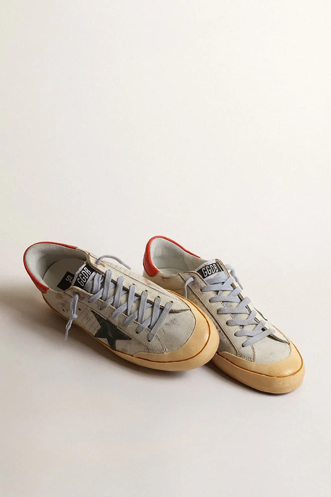 Men | Super-Star Penstar Vintage Beige with Green Star | White Tobacco x Green x Orange
