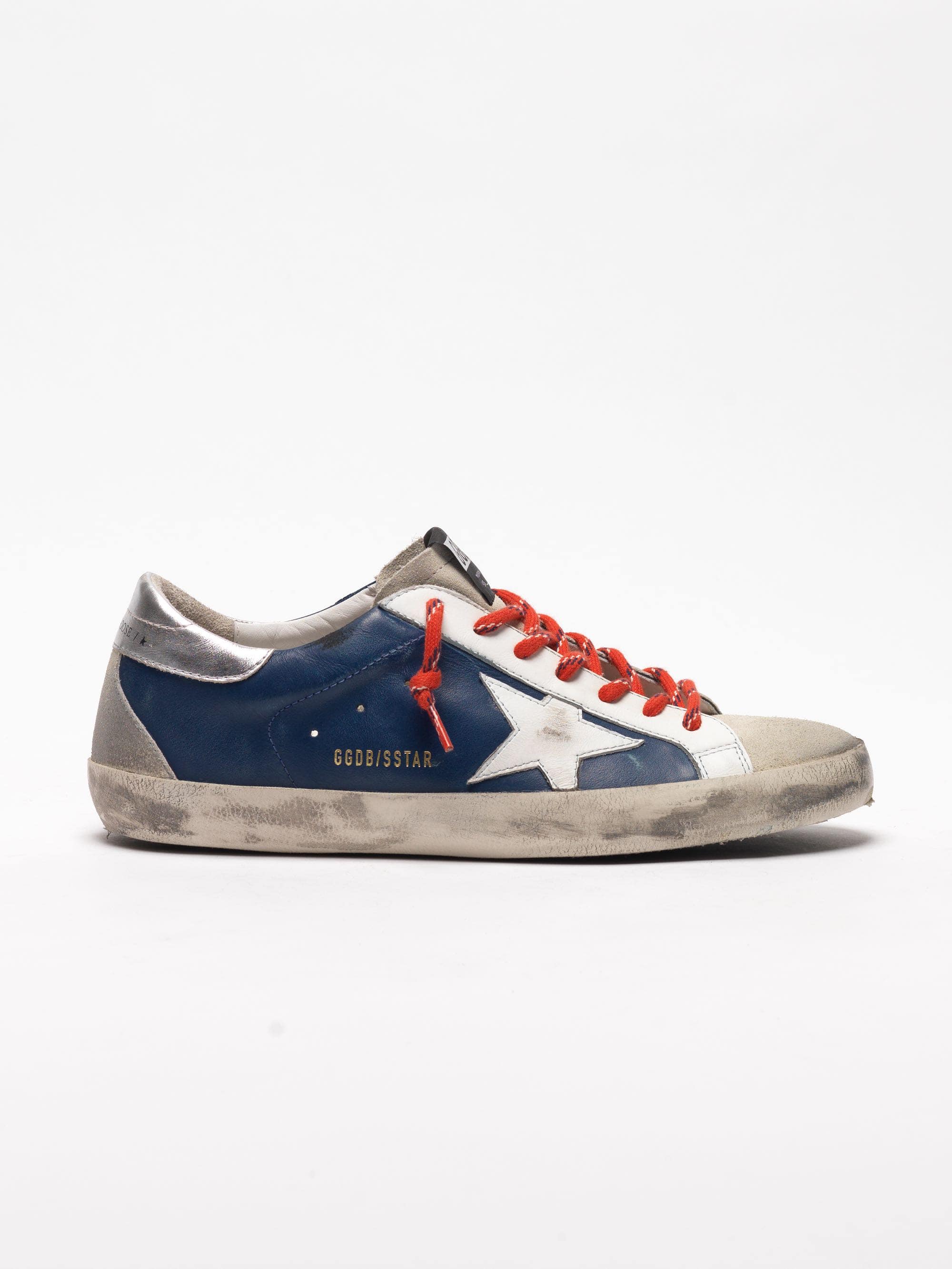 Men | Super-Star Sneakers with Blue Leather-White - Image 6