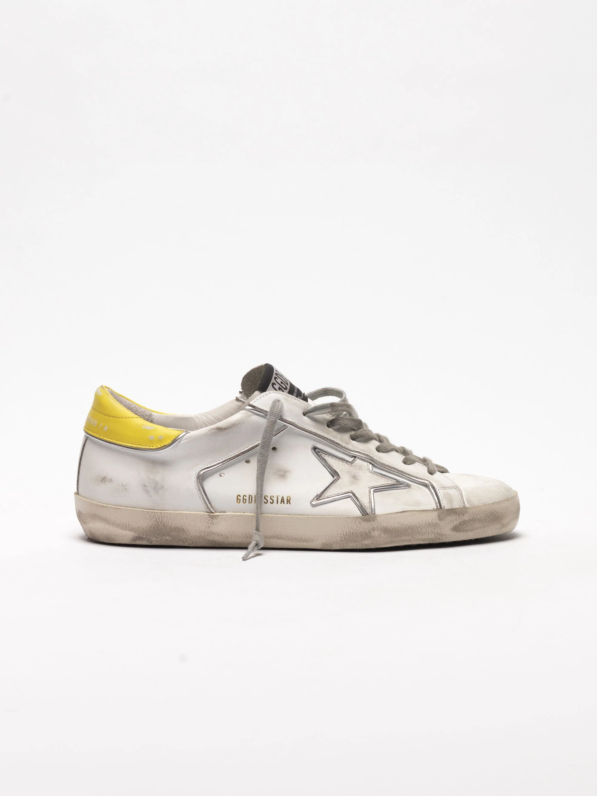 Men | Super-Star Sneakers with White Leather-Yellow-Star