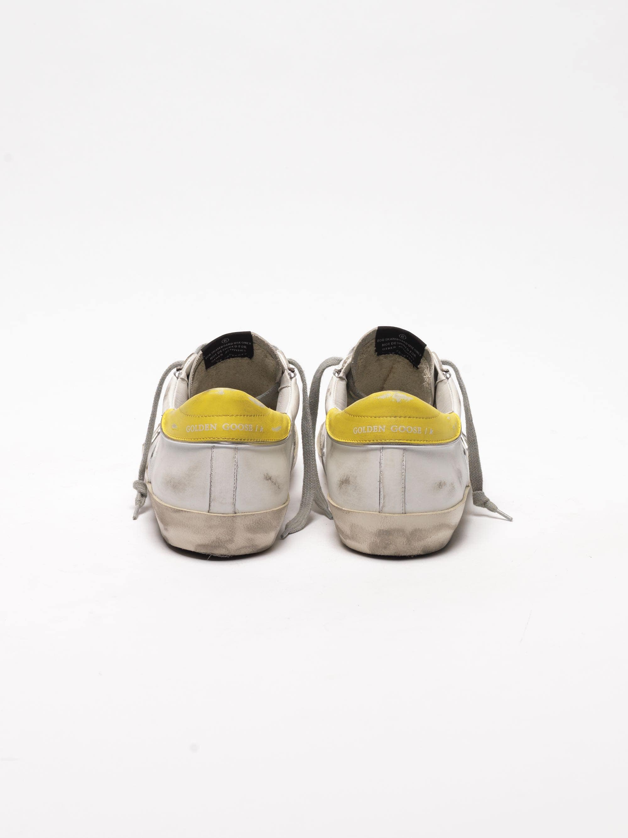 Men | Super-Star Sneakers with White Leather-Yellow-Star - Image 3