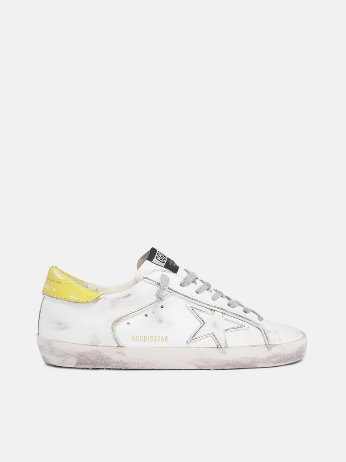 Men | Super-Star Sneakers with White Leather-Yellow-Star - Image 8
