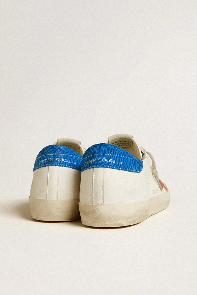 Men | Super-Star with Red Star & Light Blue Heel Tab | White x Red x Blue - Image 5