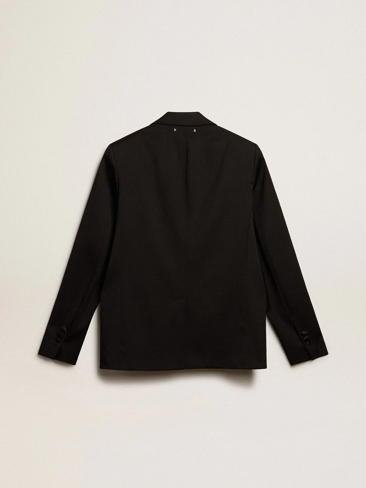 Men | Tuxedo Jacket Black Wool Gabardine | Black - Image 2