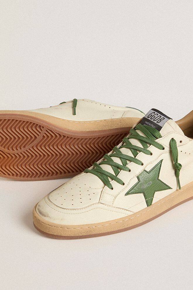 Men | White Ball Star with Green Details | White x Green - Image 3