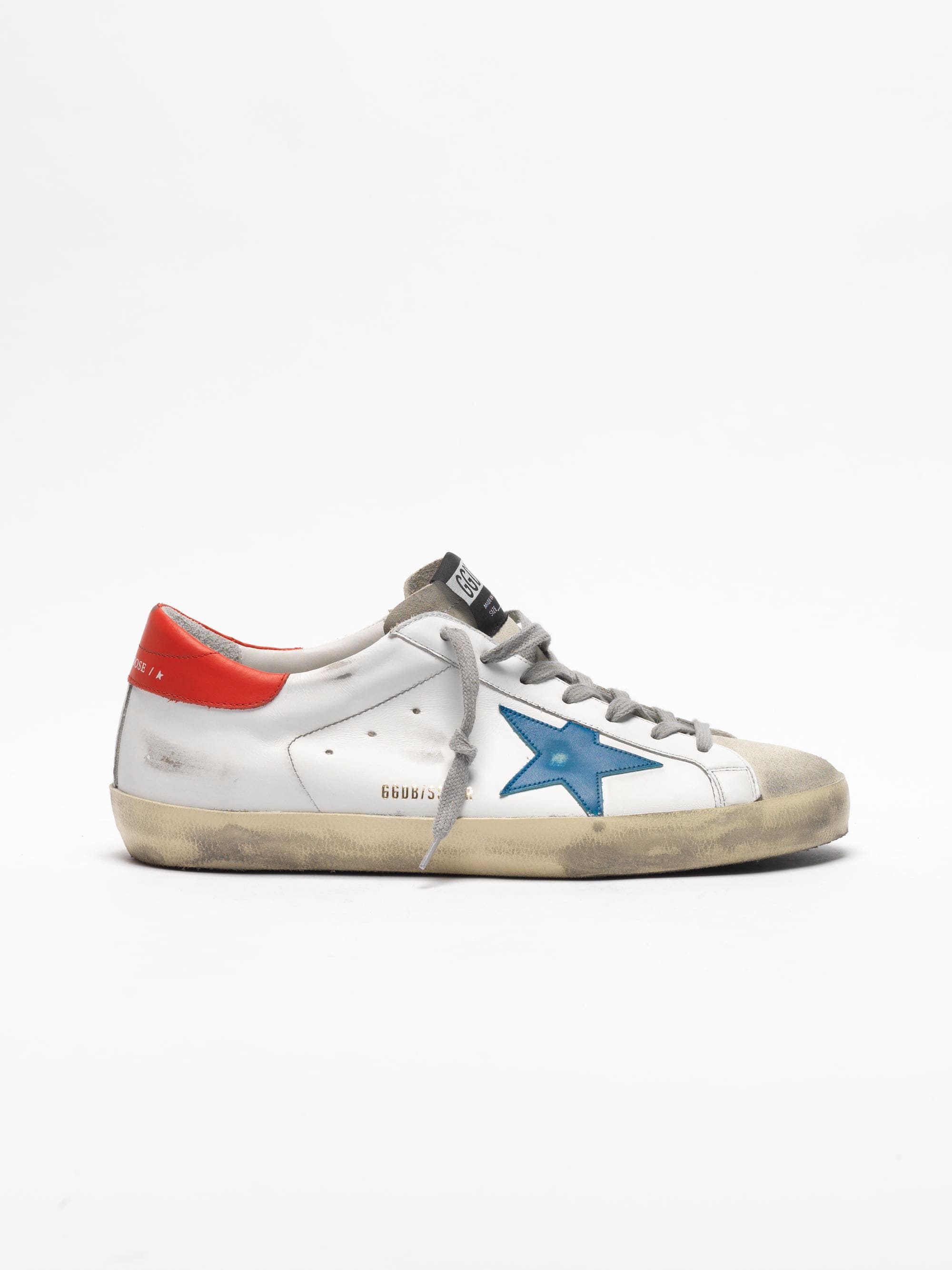 Men | White Leather Super-Star with Red Heel & Blue Star - Image 5