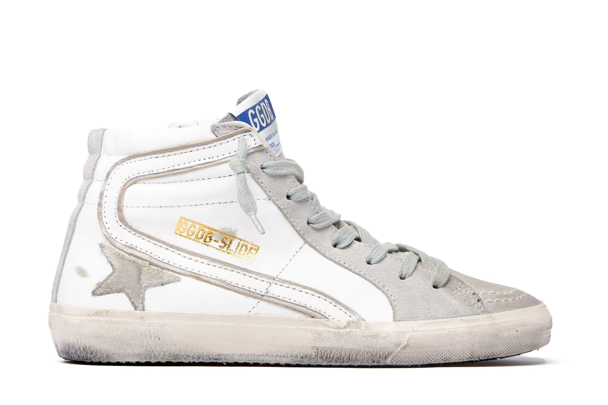 Men | White Slide Sneakers Leather & Suede - Image 5