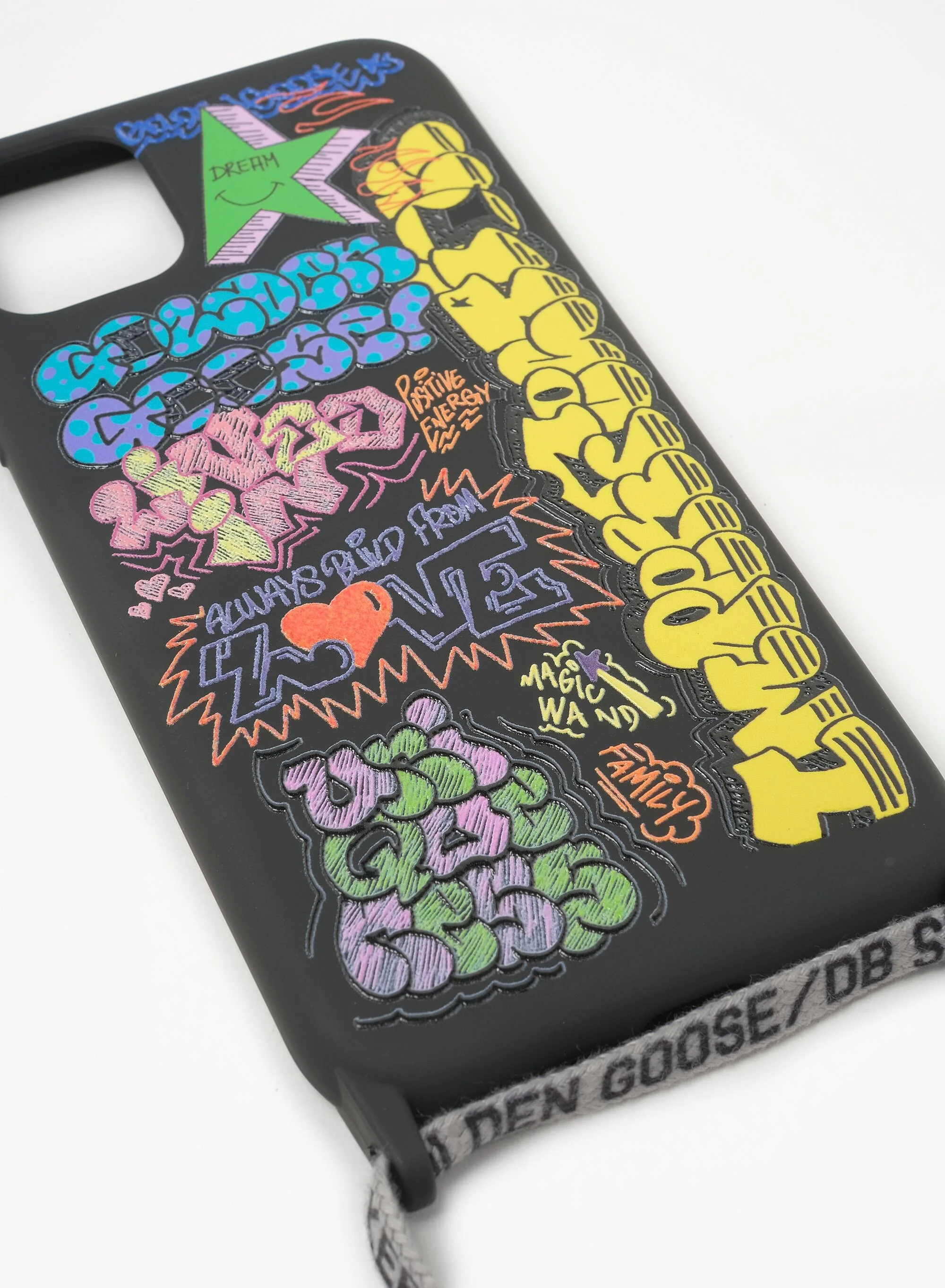 Unisex | Case Iphone 12 & 12 Pro with Graffiti Print & Logoed Laces | Black x Multicolor - Image 2