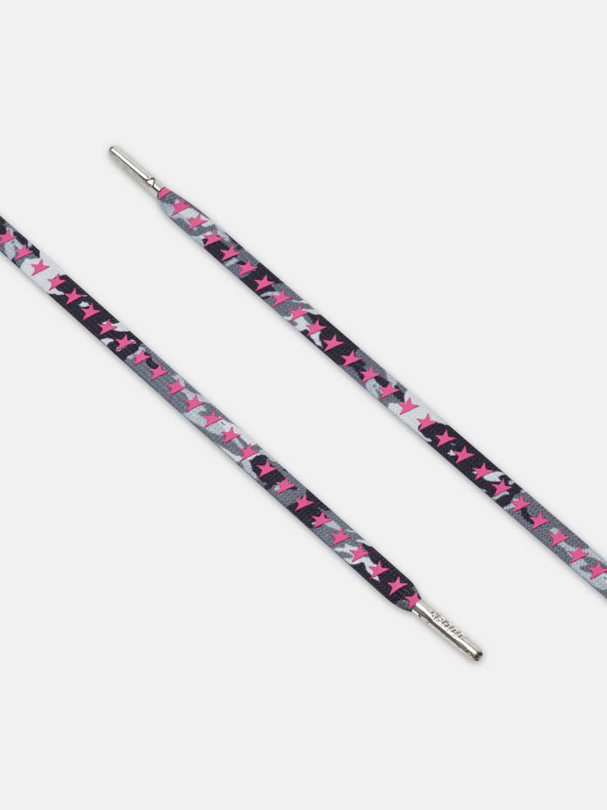 Unisex | Grey Camouflage Laces with Pink Stars - Image 4