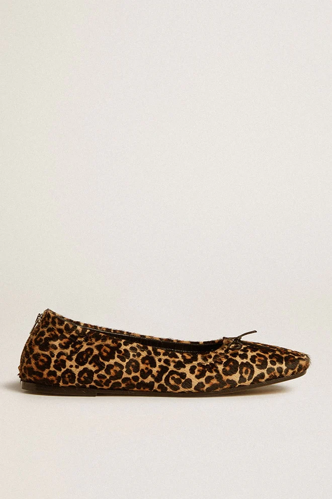 Women | Amy Ballet Flats Beige Leopard-Print Pony Skin | Beige Brown Black Leo - Image 12