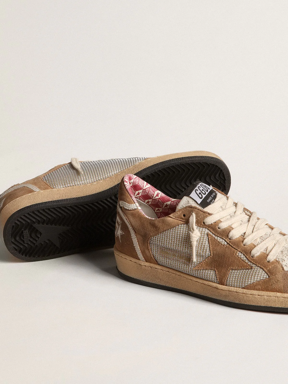 Women | Ball Star Lab Buff-Colored Suede | Tabacco x Silver x White