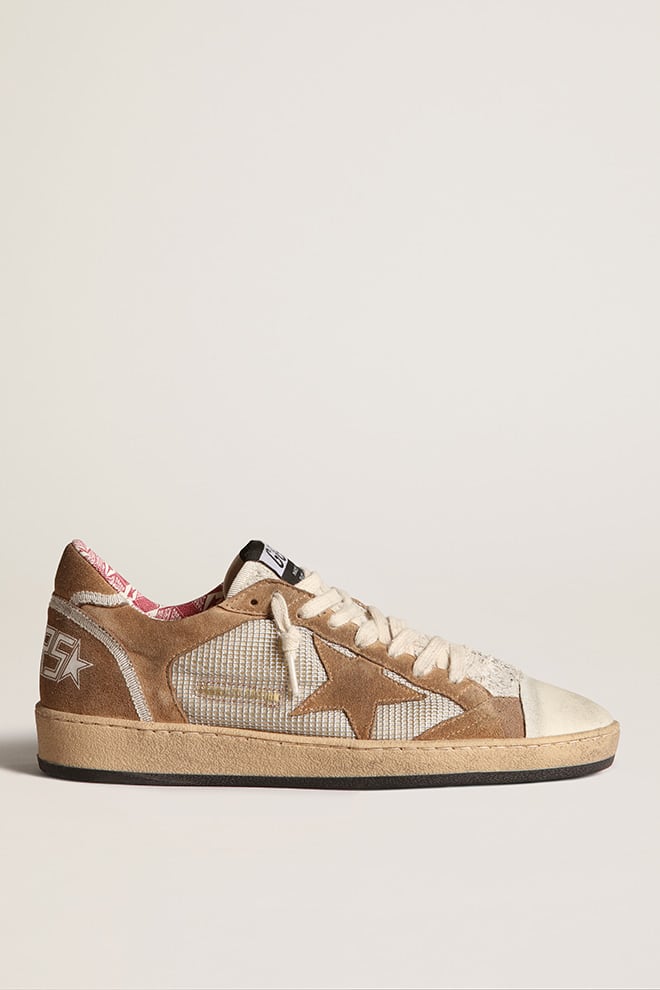 Women | Ball Star Lab Buff-Colored Suede | Tabacco x Silver x White - Image 3