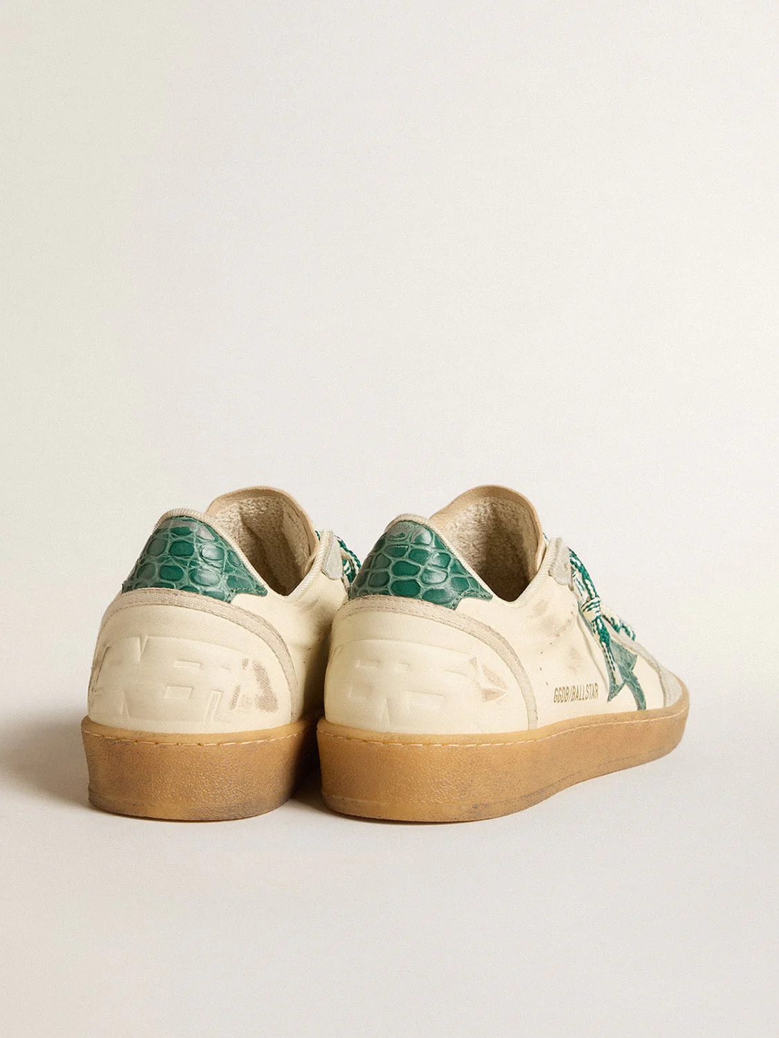 Women | Ball Star Ltd Nappa with Green Crocodile-Print Leather Star | White x Ice x Green - Image 10