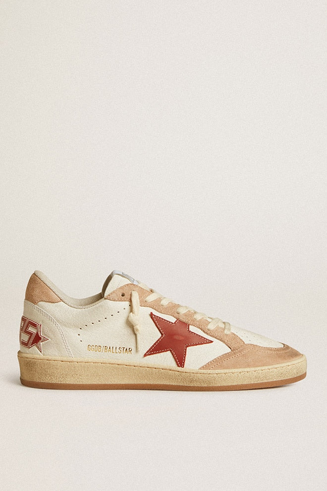 Women | Ball Star Nappa Leather with Red Star & Pink Suede Inserts | White x Red x Pink - Image 6
