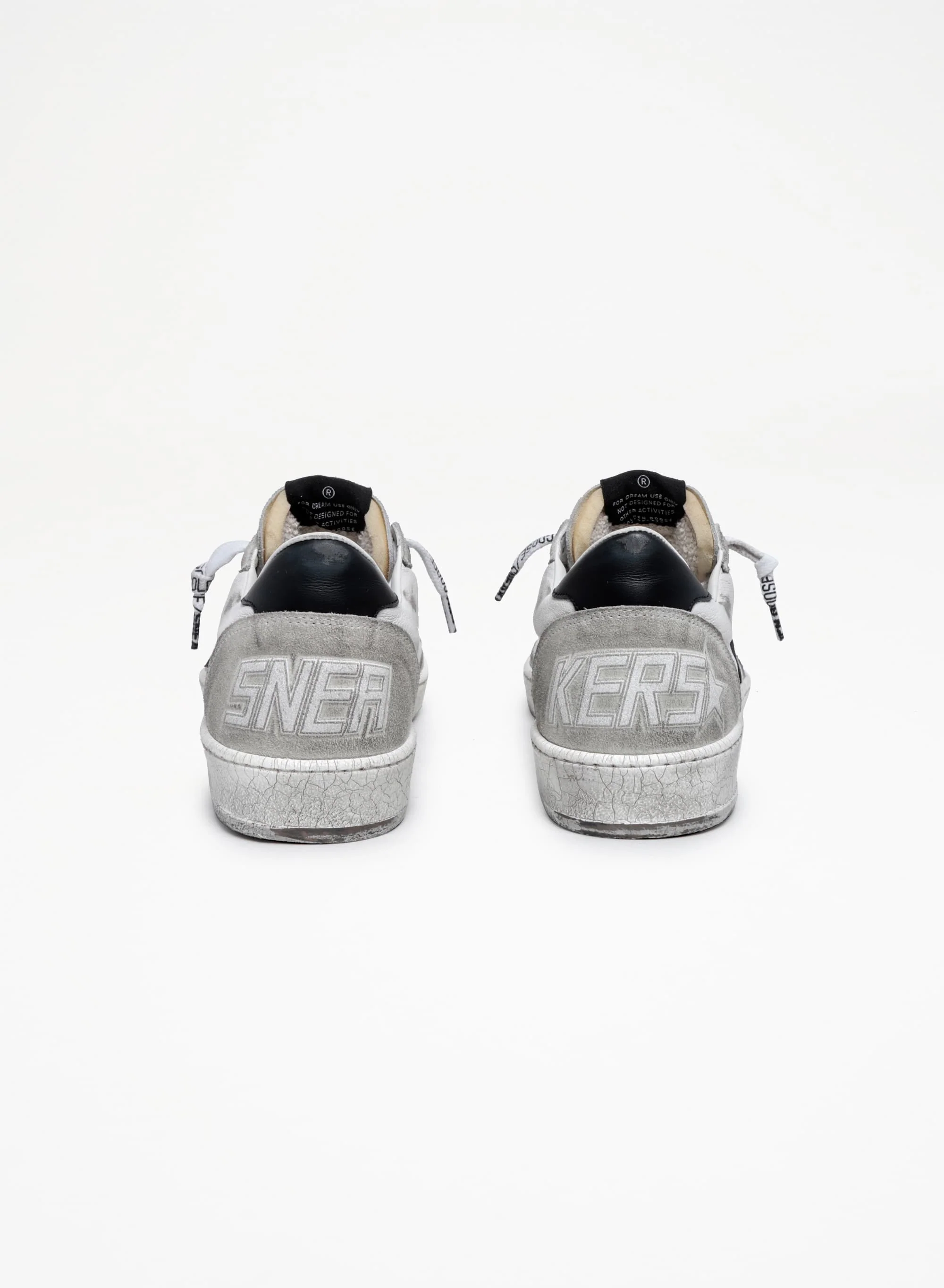 Women | Ball Star Sneakers White Leather & Ice-Gray Suede with Black Details | White x Ice x Black x - Image 7