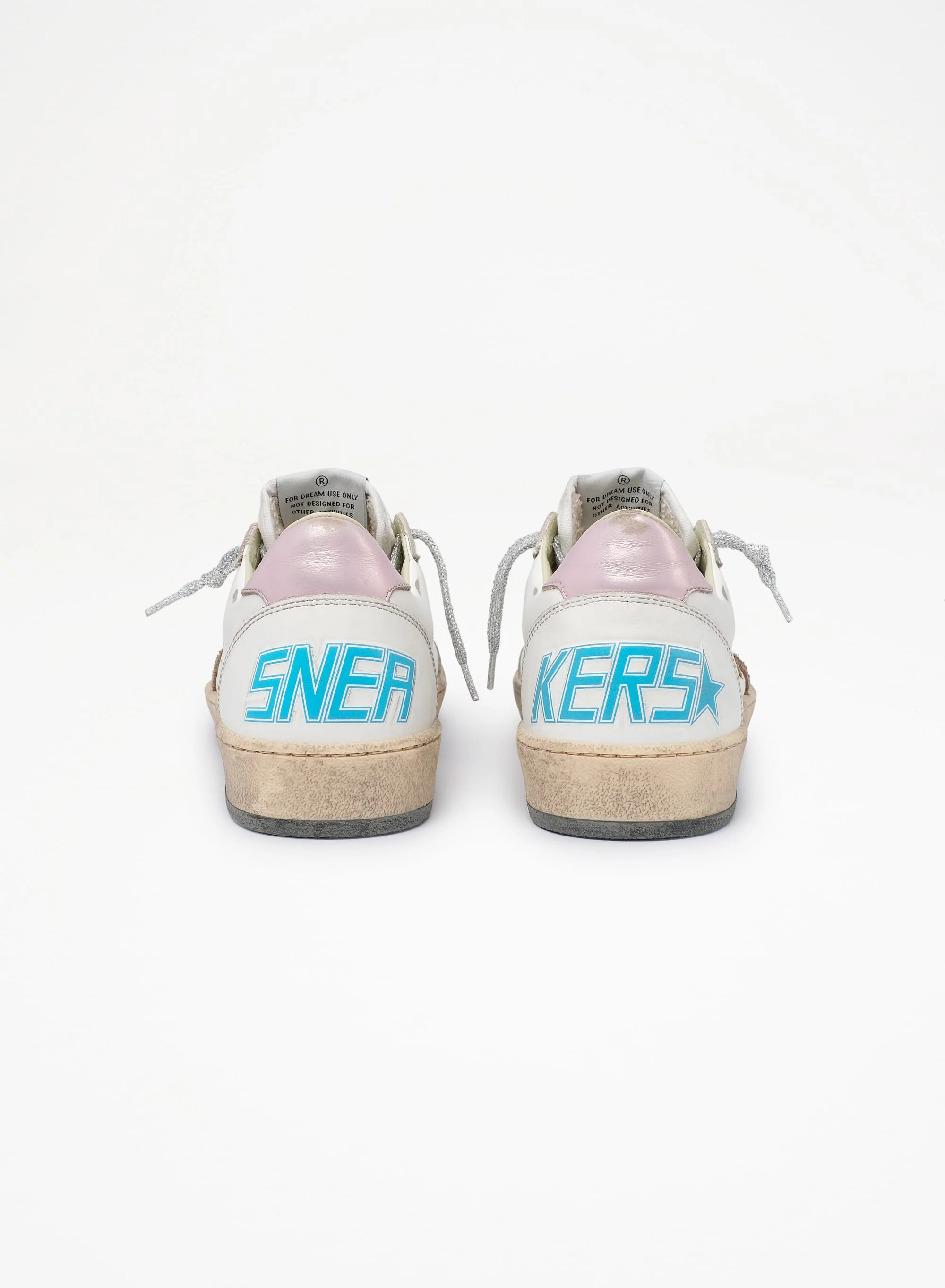 Women | Ball Star Sneakers with Leopard-Print Star & Pink Laminated Leather Heel Tab | White x Beige Brown Black x Salmon - Image 5