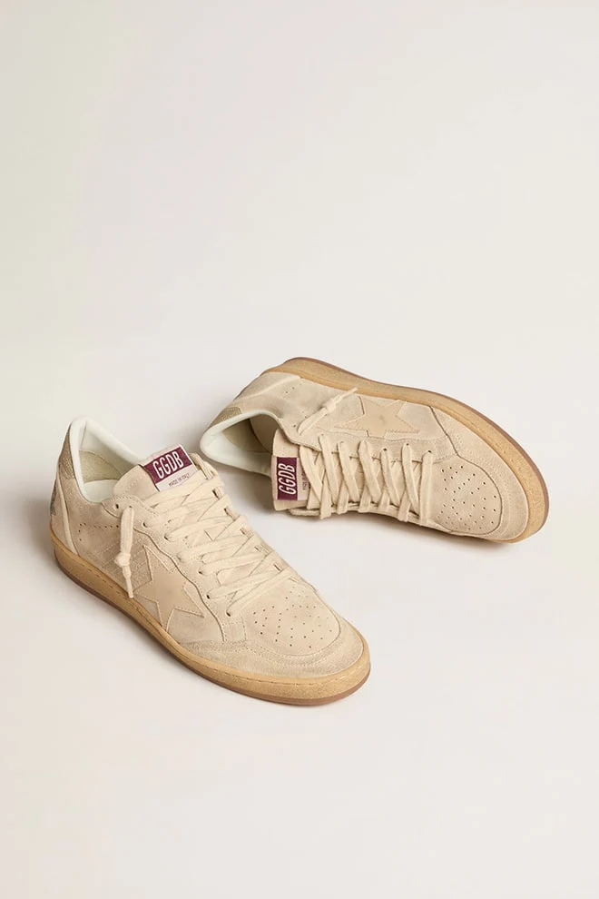 Women | Ball Star Suede with Smoke Gray Leather Star | Seedpearl x Smoke Gray x Gold