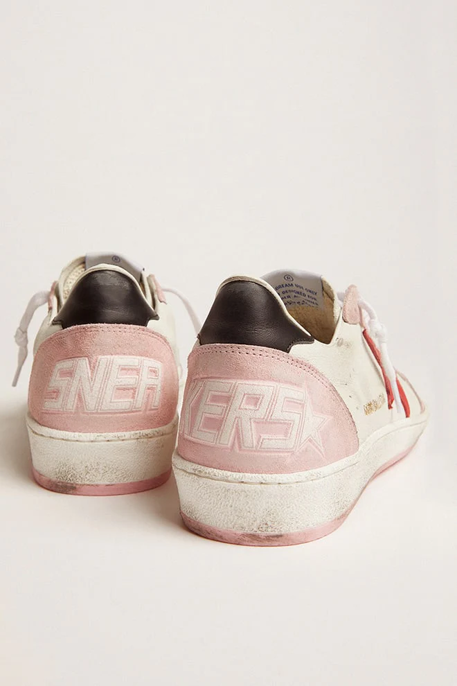 Women | Ball Star White & Baby Pink with Red Star | White x Baby Pink x Red x Black - Image 4