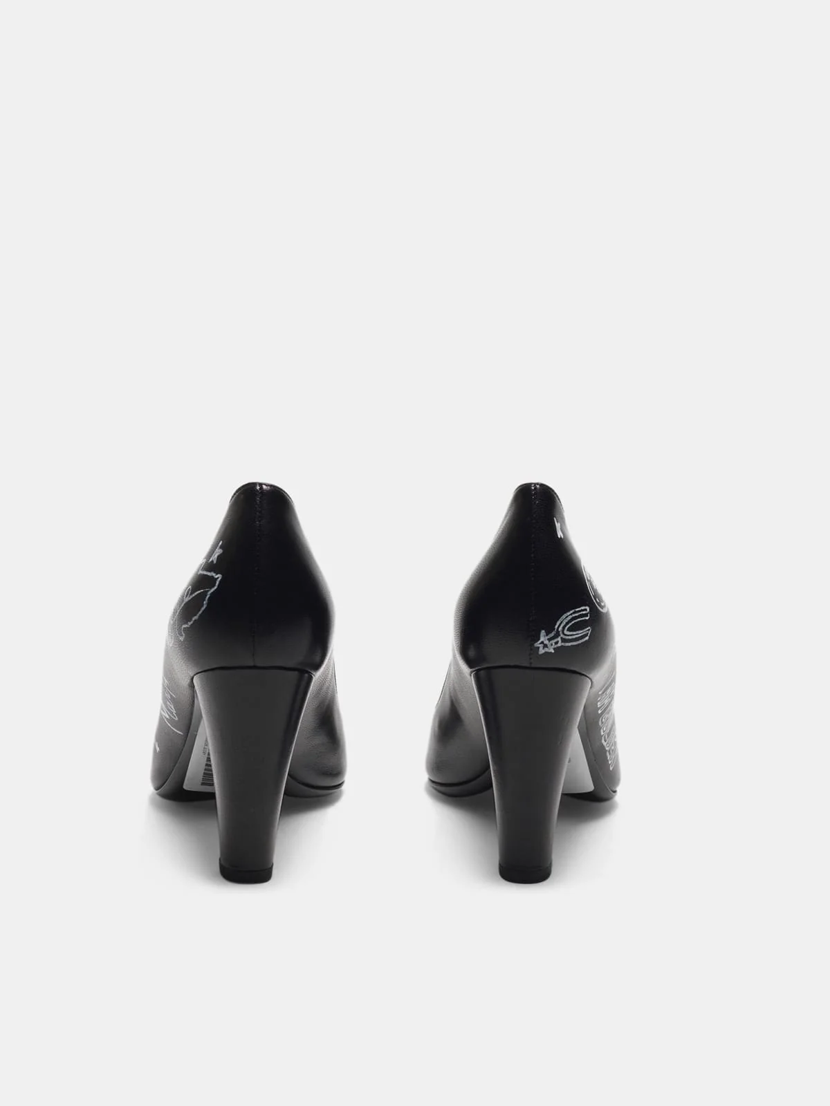 Women | Black Gabrielle Pumps with Graffiti - Image 9