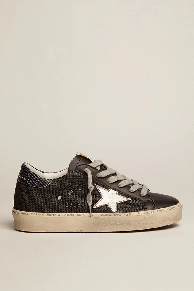 Women | Black Hi-Star Sneakers with Silver Star | Black x Silver - Image 7