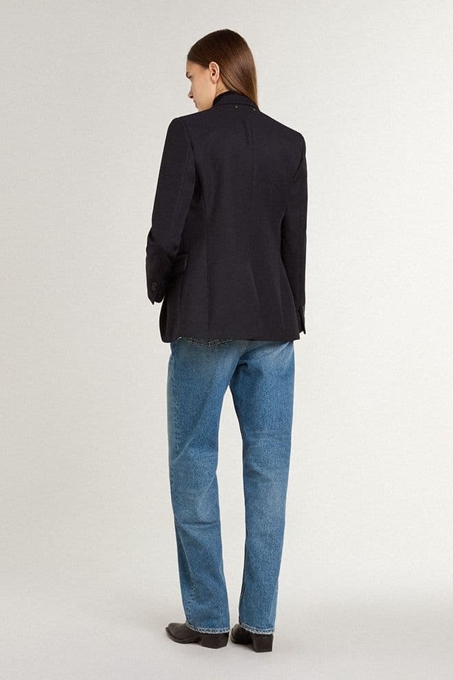 Women | Black Jacket | Dark Blue - Image 4