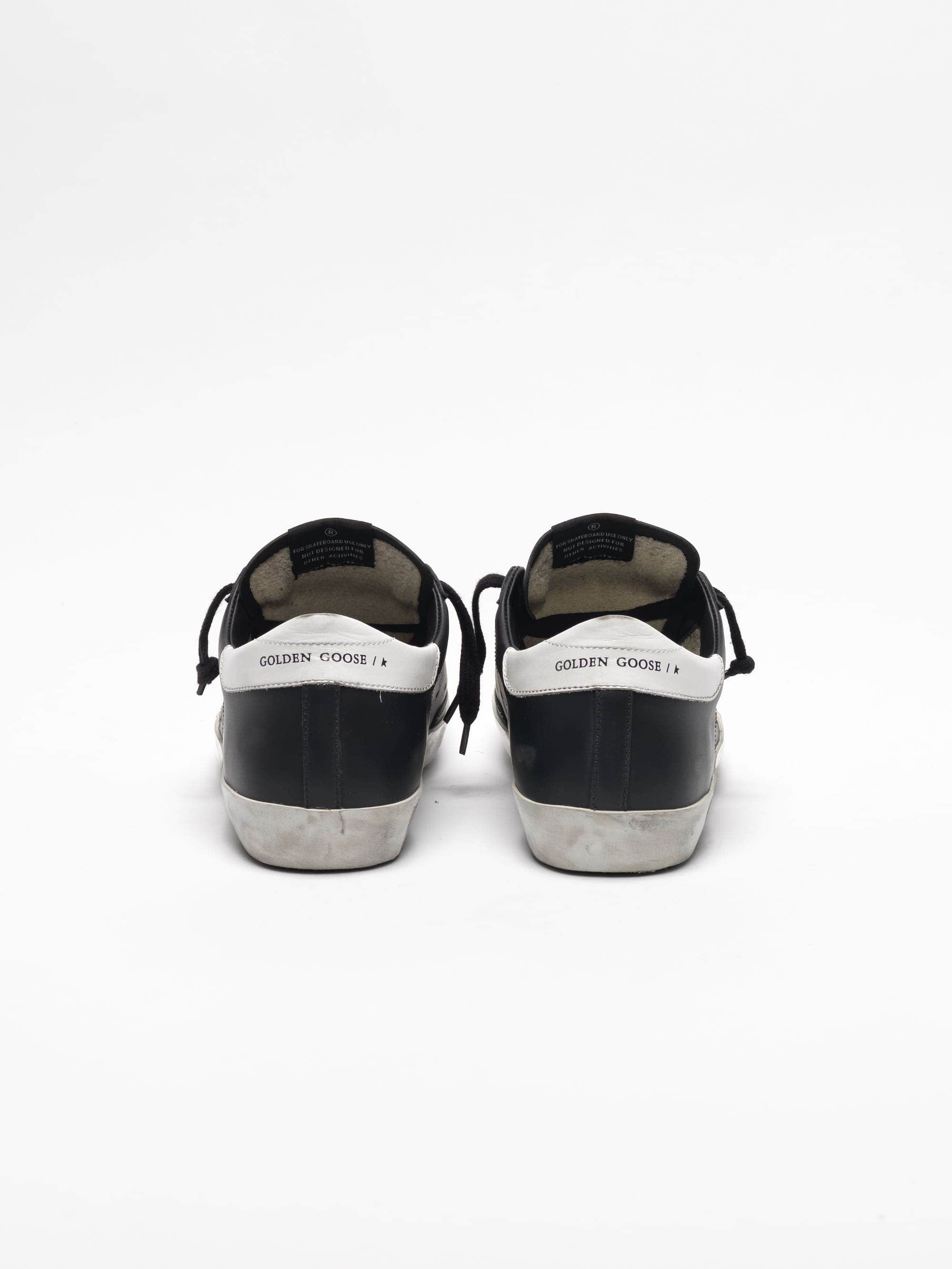 Women | Black Super-Star Sneakers Leather with White Star - Image 6