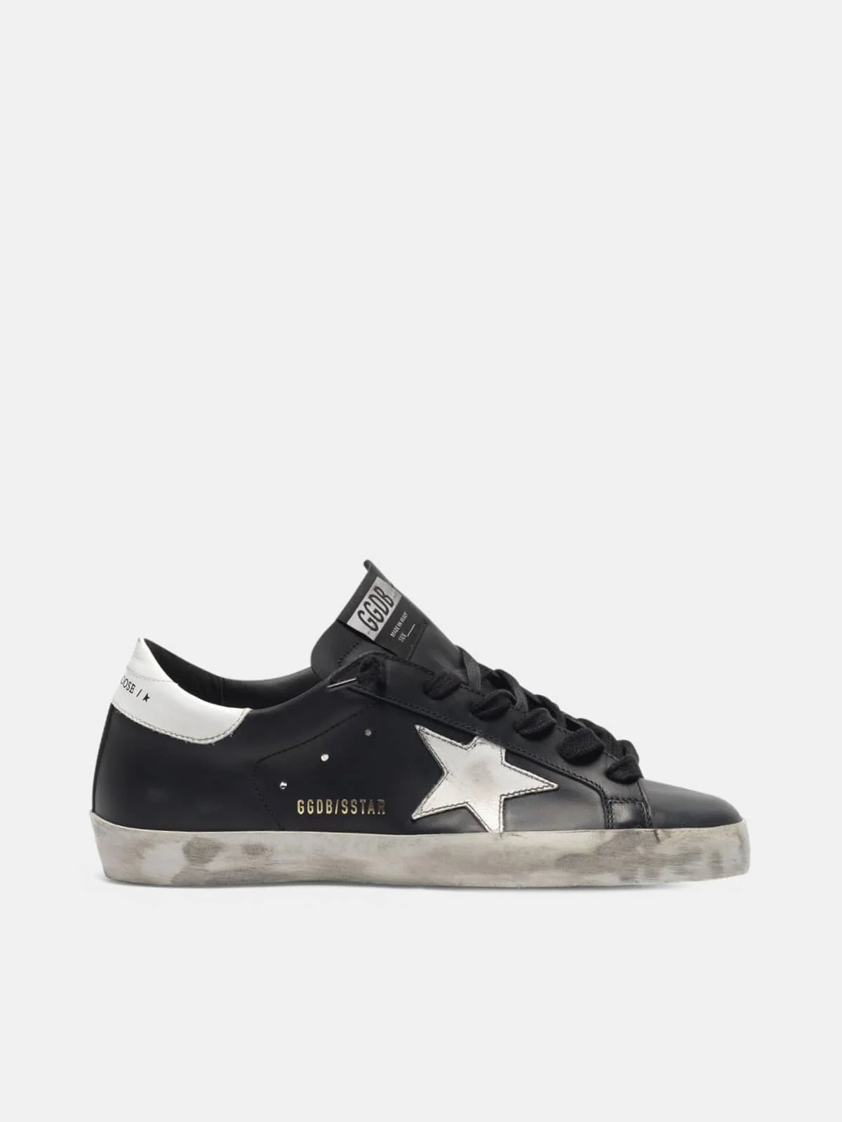 Women | Black Super-Star Sneakers Leather with White Star - Image 8