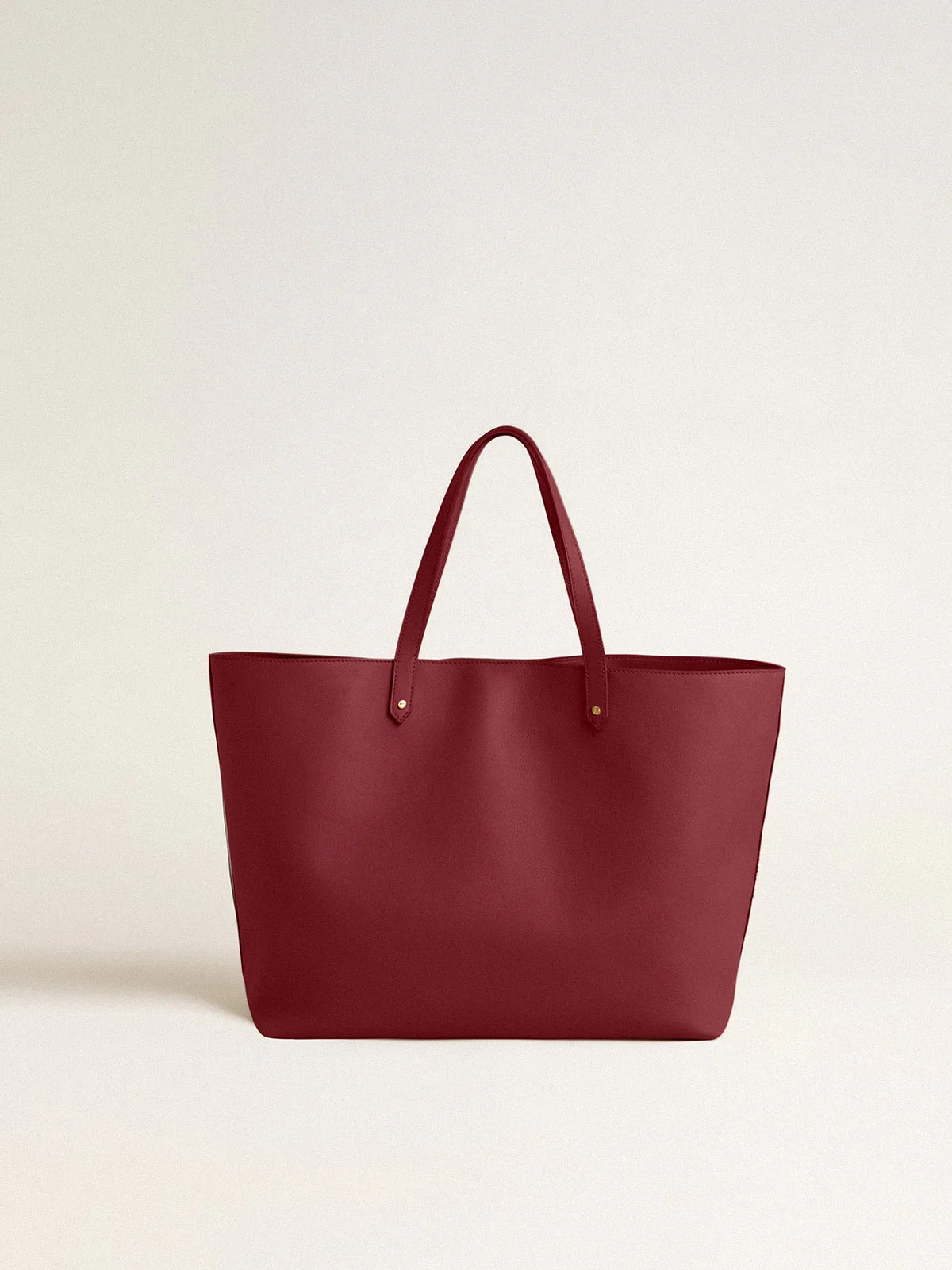 Women | Burgundy Pasadena Bag Smooth Leather with Gold Logo | Burgundy - Image 8