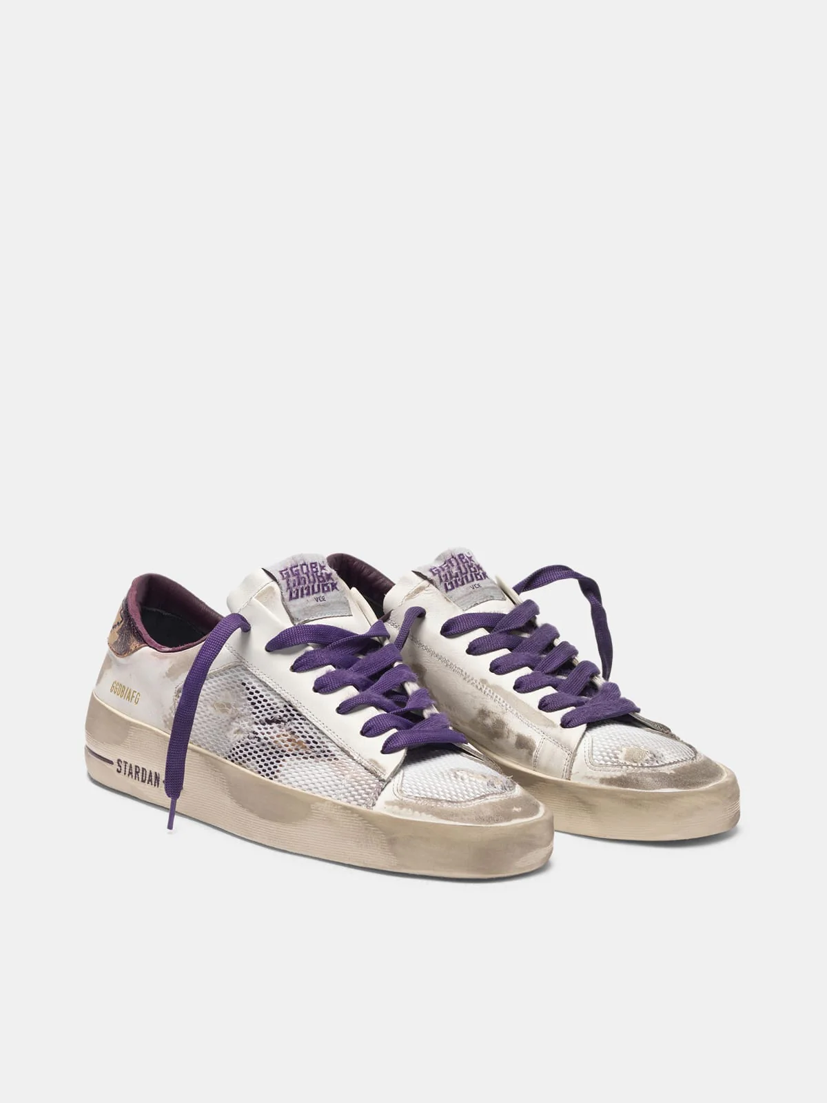 Women | Distressed White & Purple Stardan Ltd Sneakers - Image 5